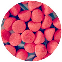 Fraise Bonbons Wooden Puzzle Round by kcreatif