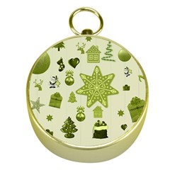Christmas Symbols Decoration Gold Compasses by Wegoenart