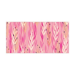 Pink Leaf Pattern Yoga Headband by designsbymallika