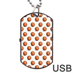 Orange Basketballs Dog Tag Usb Flash (two Sides) by mccallacoulturesports