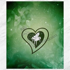 Music, Piano On A Heart Canvas 8  X 10  by FantasyWorld7
