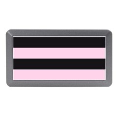 Black And Light Pastel Pink Large Stripes Goth Mime French Style Memory Card Reader (mini) by genx