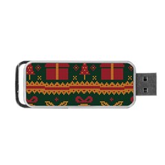 Knitted Christmas Pattern Portable Usb Flash (one Side) by Vaneshart