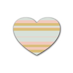 Bandes Rose/doré/vert Rubber Coaster (heart)  by kcreatif