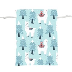 Christmas Tree Cute Lama With Gift Boxes Seamless Pattern  Lightweight Drawstring Pouch (xl) by Vaneshart