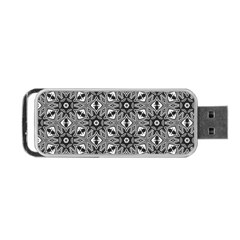Black And White Pattern Portable Usb Flash (two Sides) by HermanTelo
