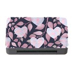 Navy Floral Hearts Memory Card Reader with CF Front