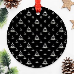 Buddhism Motif Print Pattern Design Round Ornament (two Sides) by dflcprintsclothing
