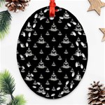 Buddhism Motif Print Pattern Design Oval Filigree Ornament (Two Sides) Back