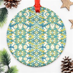 Colored Geometric Ornate Patterned Print Ornament (round) by dflcprintsclothing