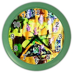 Lilac On A Counter Top 1 Color Wall Clock by bestdesignintheworld