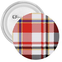Plaid Mosaic Pixel Seamless Pattern 3  Buttons by Wegoenart