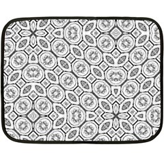 Black And White Baroque Ornate Print Pattern Fleece Blanket (mini) by dflcprintsclothing