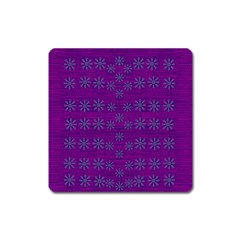 Metal Flower In Fauna Pop Art Square Magnet by pepitasart