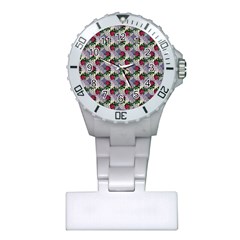 Doily Rose Pattern Blue Plastic Nurses Watch by snowwhitegirl