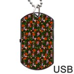 Fiola Pattern Brown Dog Tag USB Flash (Two Sides) Front
