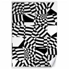 Black And White Crazy Pattern Canvas 20  X 30  by Sobalvarro