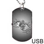 Decorative Clef, Zentangle Design Dog Tag USB Flash (Two Sides) Back
