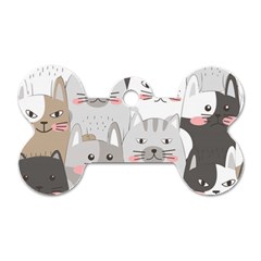 Cute Cats Seamless Pattern Dog Tag Bone (one Side) by Wegoenart