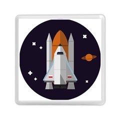 Rocket Space Universe Spaceship Memory Card Reader (square) by Wegoenart