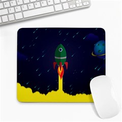 Rocket Halftone Astrology Astronaut Large Mousepads by Wegoenart