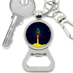 Rocket Halftone Astrology Astronaut Bottle Opener Key Chain by Wegoenart