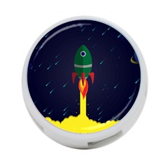 Rocket Halftone Astrology Astronaut 4-port Usb Hub (two Sides) by Wegoenart