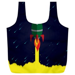 Rocket Halftone Astrology Astronaut Full Print Recycle Bag (xl) by Wegoenart