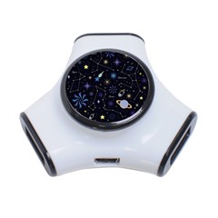Starry Night  Space Constellations  Stars  Galaxy  Universe Graphic  Illustration 3-port Usb Hub by Nexatart