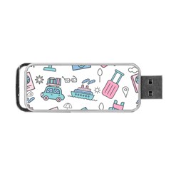 Transportation Seamless Pattern Portable Usb Flash (one Side) by Vaneshart