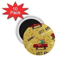 Childish Seamless Pattern With Dino Driver 1 75  Magnets (10 Pack)  by Vaneshart