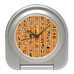 Egyptian Hieroglyphs Ancient Egypt Letters Papyrus Background Vector Old Egyptian Hieroglyph Writing Travel Alarm Clock by Wegoenart