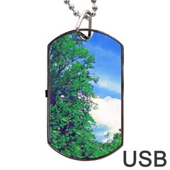 The Deep Blue Sky Dog Tag Usb Flash (one Side) by Fractalsandkaleidoscopes