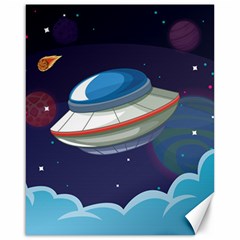 Ufo Alien Spaceship Galaxy Canvas 16  X 20  by Vaneshart