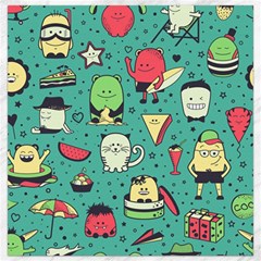 Seamless Pattern With Funny Monsters Cartoon Hand Drawn Characters Unusual Creatures Canvas 16  X 16  by Vaneshart