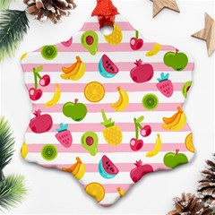 Tropical Fruits Berries Seamless Pattern Ornament (snowflake) by Vaneshart