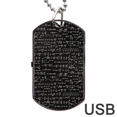 Math Equations Formulas Pattern Dog Tag Usb Flash (one Side) by Vaneshart