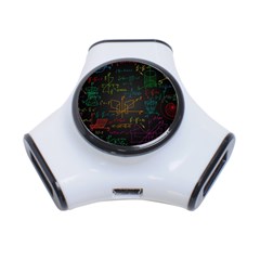 Mathematical Colorful Formulas Drawn By Hand Black Chalkboard 3-port Usb Hub by Vaneshart