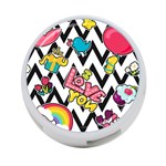 Vector Romantic Love Seamless Pattern 4-Port USB Hub (Two Sides) Back