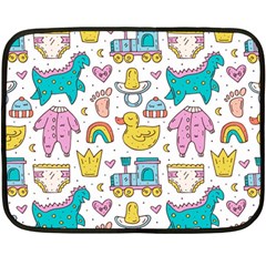 Baby Care Stuff Clothes Toys Cartoon Seamless Pattern Fleece Blanket (mini) by Vaneshart