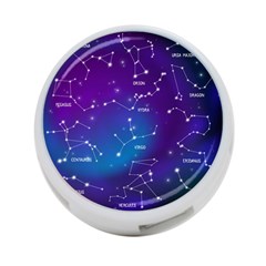 Realistic-night-sky-poster-with-constellations 4-port Usb Hub (one Side) by Vaneshart