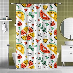 Seamless-hipster-pattern-with-watermelons-mint-geometric-figures Shower Curtain 48  X 72  (small)  by Vaneshart
