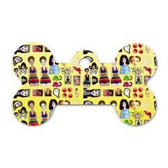 Kawaiicollagepattern3 Dog Tag Bone (two Sides) by snowwhitegirl
