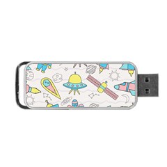 Cute Seamless Pattern With Space Portable Usb Flash (two Sides) by BangZart