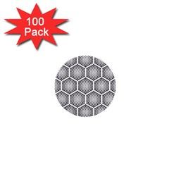 Halftone Tech Hexagons Seamless Pattern 1  Mini Buttons (100 Pack)  by BangZart