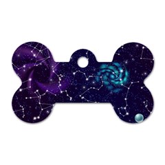 Realistic Night Sky Poster With Constellations Dog Tag Bone (one Side) by BangZart
