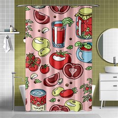 Tomato Seamless Pattern Juicy Tomatoes Food Sauce Ketchup Soup Paste With Fresh Red Vegetables Shower Curtain 48  X 72  (small)  by BangZart