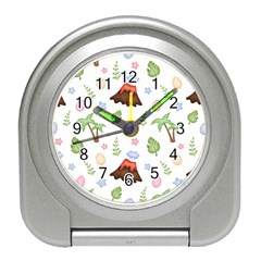 Cute Palm Volcano Seamless Pattern Travel Alarm Clock by BangZart