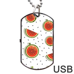 Seamless-background-pattern-with-watermelon-slices Dog Tag Usb Flash (one Side) by BangZart