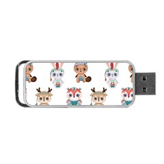 Cute Cartoon Boho Animals Seamless Pattern Portable Usb Flash (one Side) by BangZart